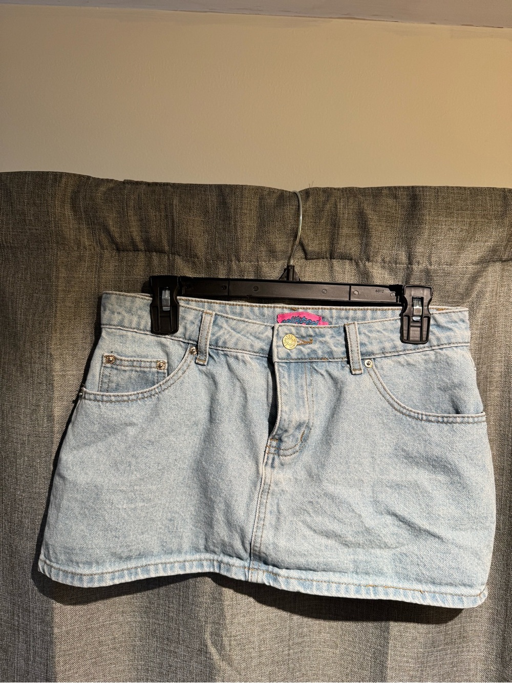 Edikted Light Blue Denim Mini Skirt